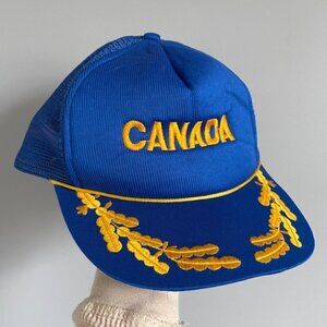 Vintage CANADA Blue Foam Truckers Cap - O/S, Unisex 🇨🇦